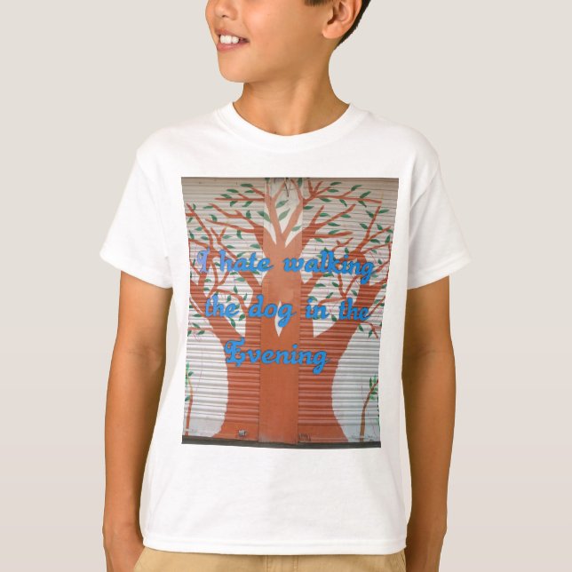 "Evening Dog Walk Dread" – I Hate Walking the Dog  T-Shirt (Front)