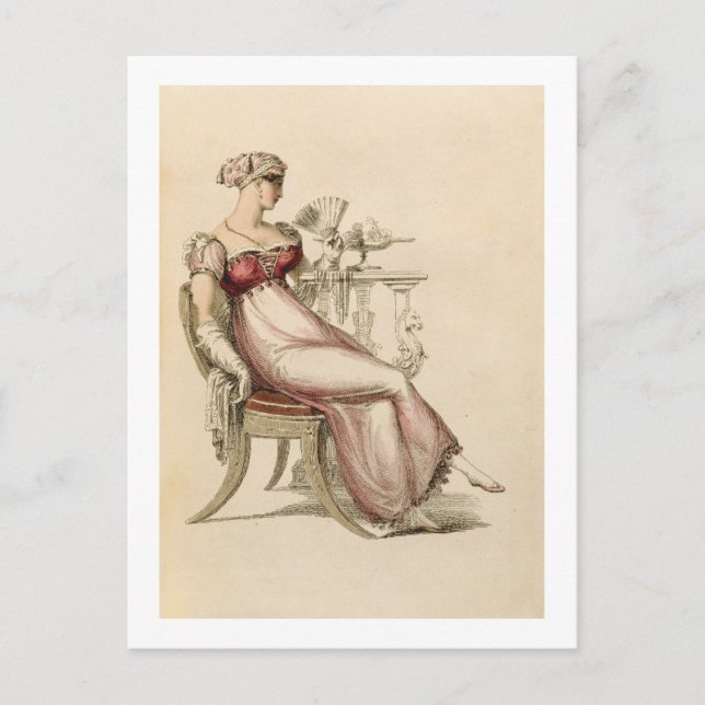 Evening dress or ball gown, fashion plate from Ack Postcard (Front)