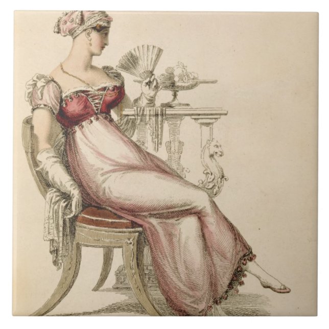 Evening dress or ball gown, fashion plate from Ack Tile (Front)