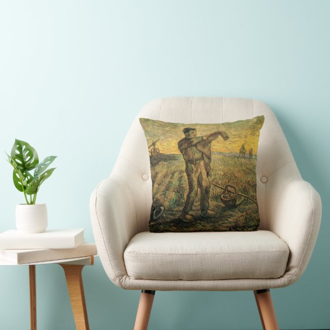 Evening - End of the Day by Vincent van Gogh Cushion (Chair)