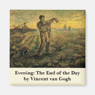 Evening - End of the Day by Vincent van Gogh Magnet