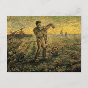 Evening - End of the Day by Vincent van Gogh Postcard