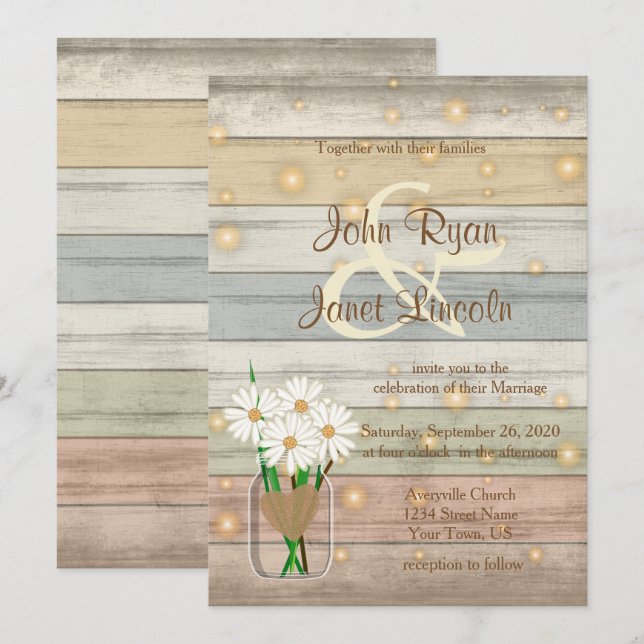 Evening Firefly Wedding Design Invitation (Front/Back)