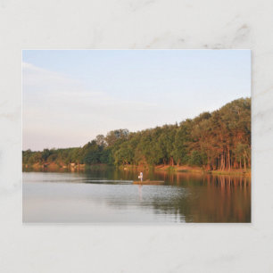 Evening fishing postcard