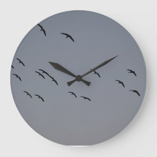 Evening Flight Large Clock