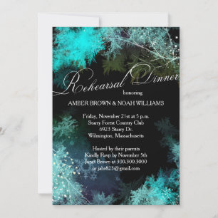 Evening Forest Wedding Rehearsal Dinner Invitation