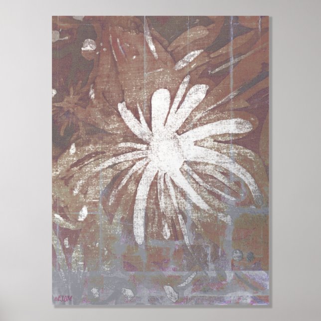 Evening Garden Batik Silver Foil Print (Front)