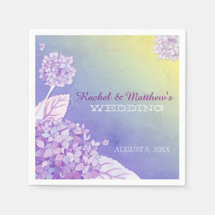 Evening Garden Hydrangeas Ombre Wedding Napkin