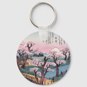 Evening Glow at Koganei Bridge, Ando Hiroshige Key Ring