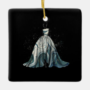 Evening Gown Fashion Illustration # Ceramic Ornament