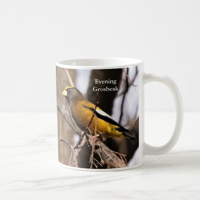 Evening Grosbeak Coffee Mug by BirdingCollectibles (Right)