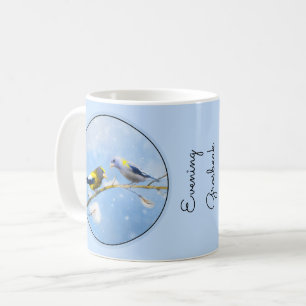 Evening Grosbeak Painting - Cute Original Dog Art Coffee Mug