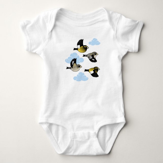 Evening Grosbeaks in Flight T-Shirt (Front)