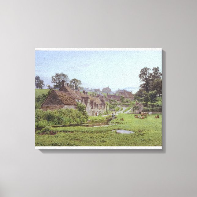 Evening in Arlington Row, Bibury, Gloucestershire Canvas Print (Front)