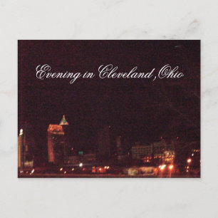 EVENING IN CLEVELAND, OHIO postcard