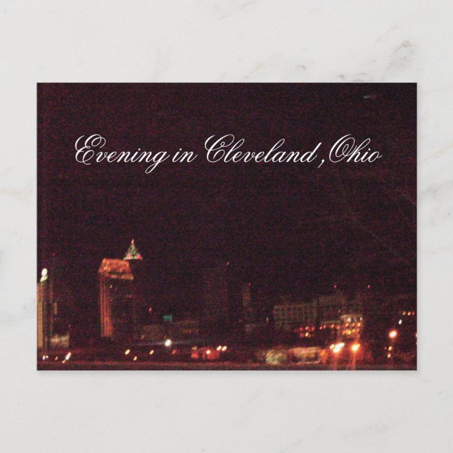 EVENING IN CLEVELAND, OHIO postcard (Front)
