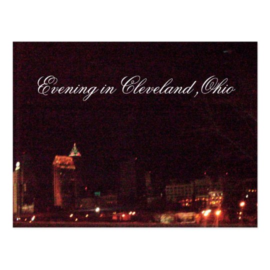 EVENING IN CLEVELAND, OHIO postcard