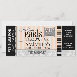 Evening in Paris Sweet 16 Party Invitations