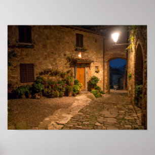 Evening in the ancient hillside town poster