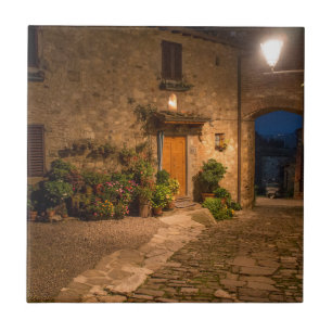 Evening in the ancient hillside town tile