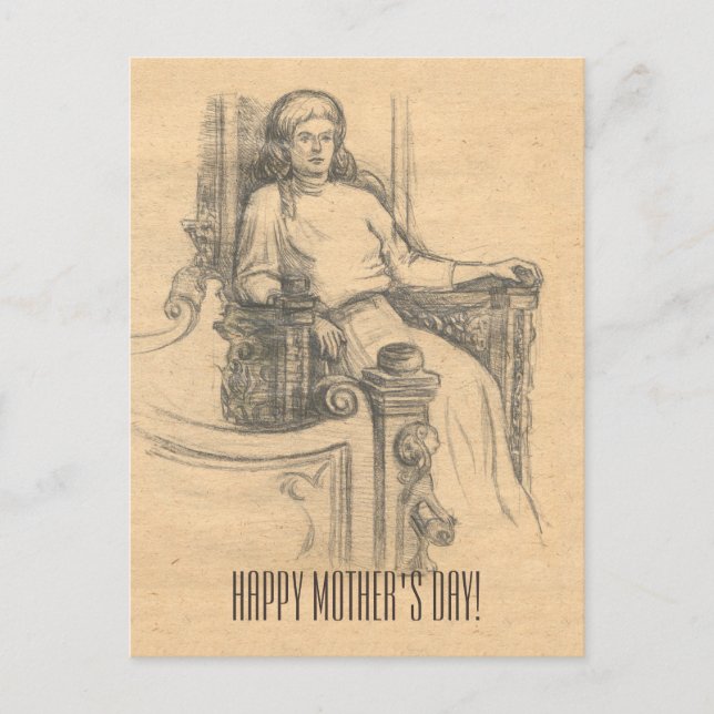 Evening in the old house postcard (Front)