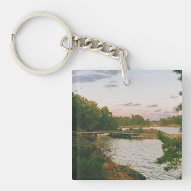 Evening in the swedish archipelago key ring (Front)