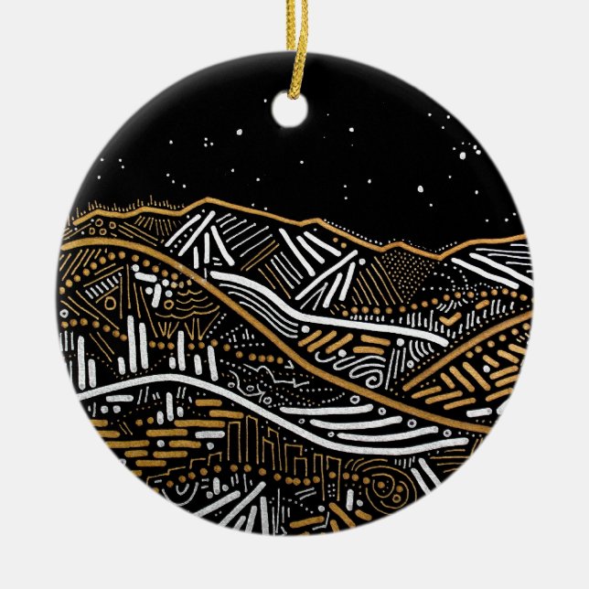 Evening Landscape Holiday Ornament (Front)