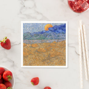 Evening Landscape with Rising Moon by Van Gogh  Napkin