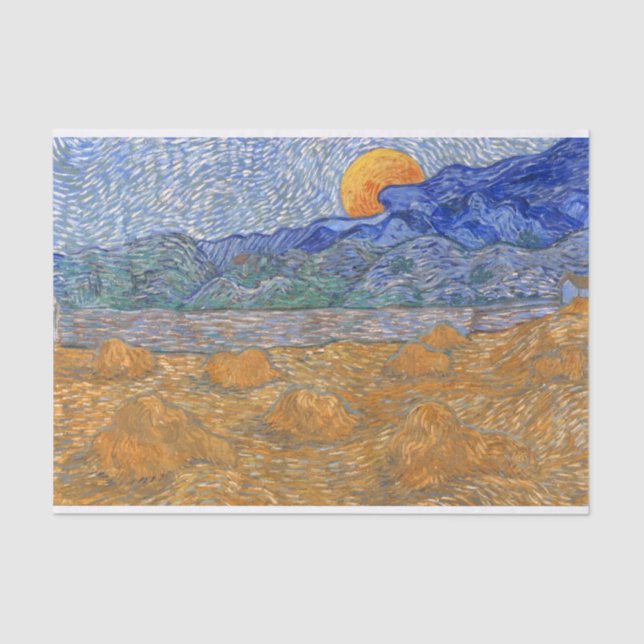 Evening Landscape with Rising Moon by Van Gogh  Tissue Paper (Front)