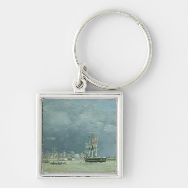 Evening, Le Havre, 1866 (oil on canvas) Key Ring (Front)