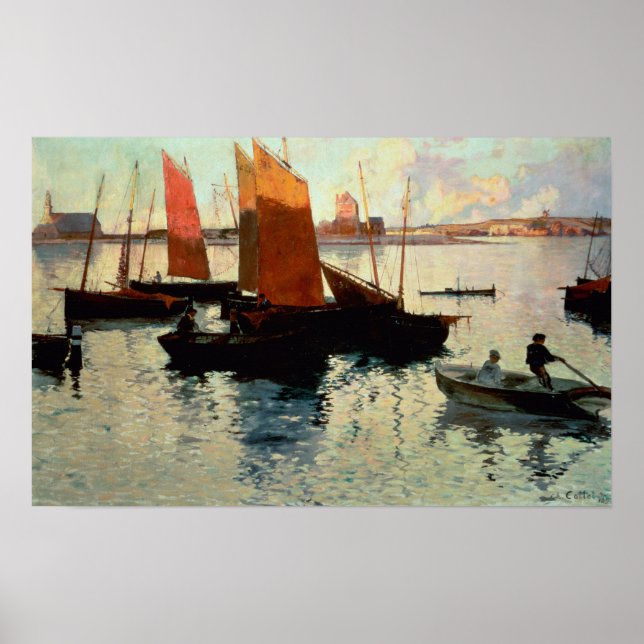 Evening Light at the Port of Camaret, 1892 Poster (Front)