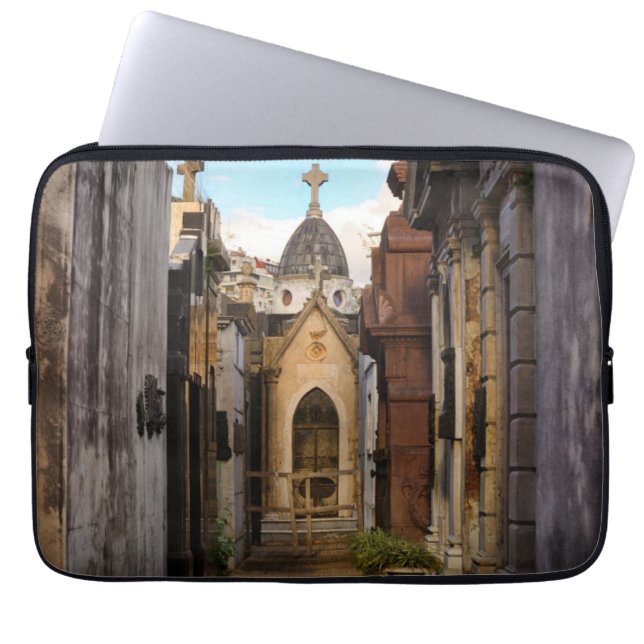 Evening Light In Recoleta Cemetery Laptop Sleeve (Front)