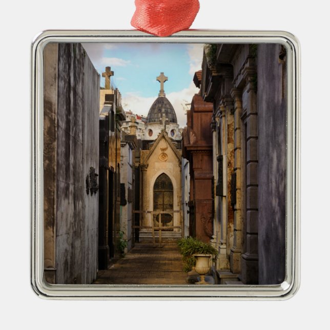 Evening Light In Recoleta Cemetery Metal Tree Decoration (Front)