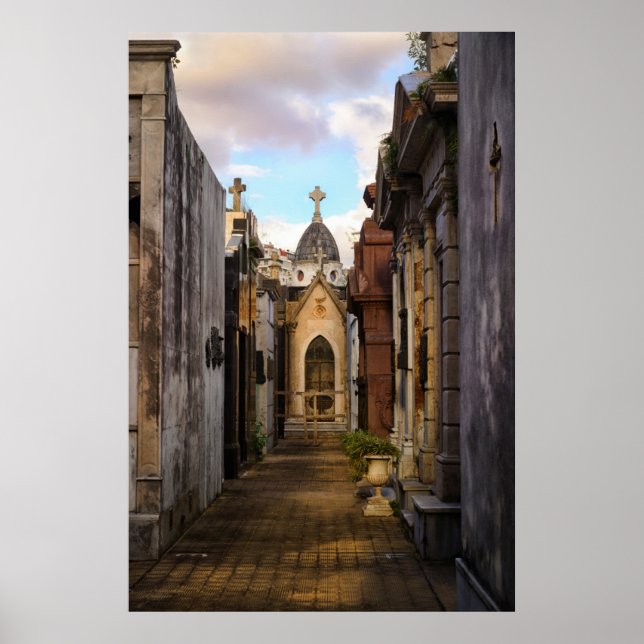 Evening Light In Recoleta Cemetery Poster (Front)