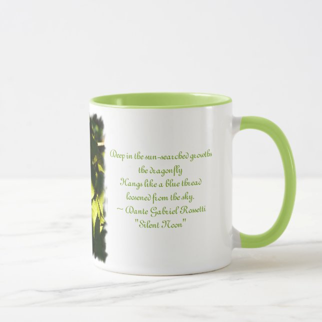 Evening Light with Mosaic Dragonfly/Poem Mug (Right)