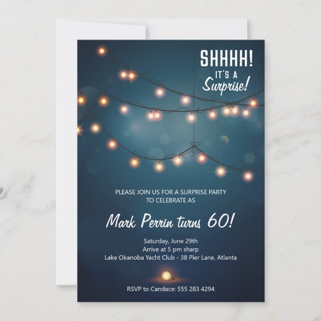 Evening Lights Birthday Party Invitation (Front)