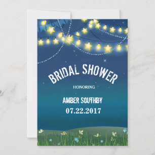 Evening Meadow String Lights Bridal Shower Invitation