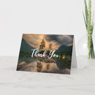 Evening Mountain Lake Photograph Thank You Card