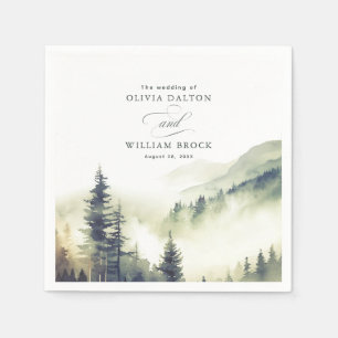 Evening Mountains Nature Elegant  Napkin