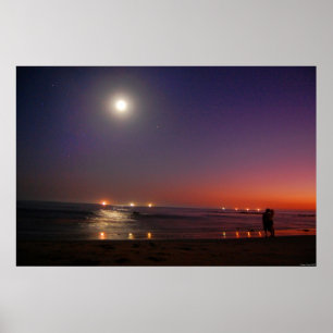 Evening Ocean Kiss Poster