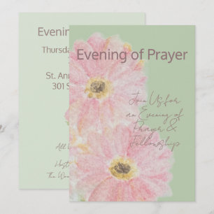 Evening of Prayer   Pink Gerber Daisy Flat Invite