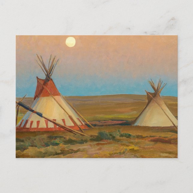 Evening on the Blackfeet Reservation by Dixon Postcard (Front)