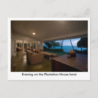 Evening on the Plantation House Lanai Postcard