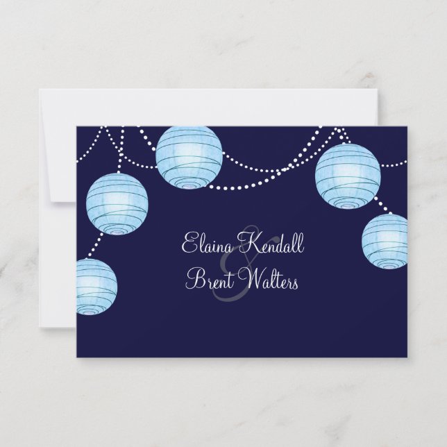 Evening Party Lanterns RSVP in Blue (Front)