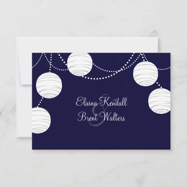 Evening Party Lanterns RSVP (navy) (Front)