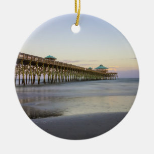 Evening Peace On Folly Beach Ceramic Tree Decoration