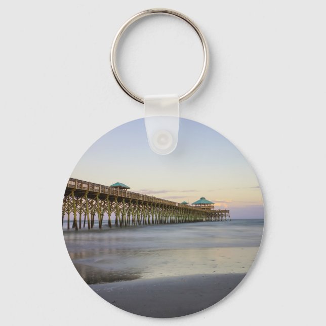 Evening Peace On Folly Beach Key Ring (Front)