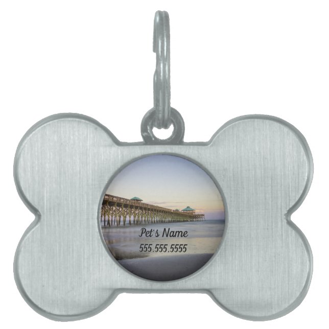 Evening Peace On Folly Beach Pet ID Tag (Front)
