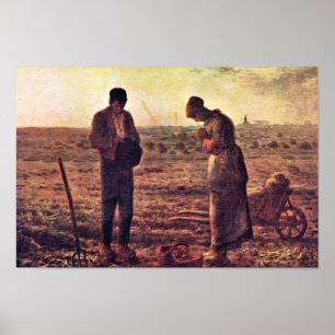 Evening Prayer By Millet  (Best Quality) Poster