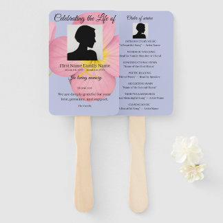 Evening primrose order of service hand fan